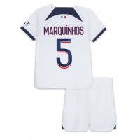 Paris Saint-Germain Marquinhos #5 Vonkajší Detský futbalový dres 2023-24 Krátky Rukáv (+ trenírky)